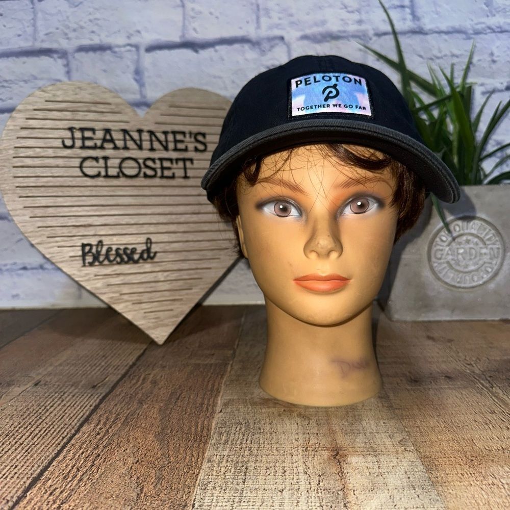 Peloton Logo Hat Baseball Cap Solid Black Workout… - image 7
